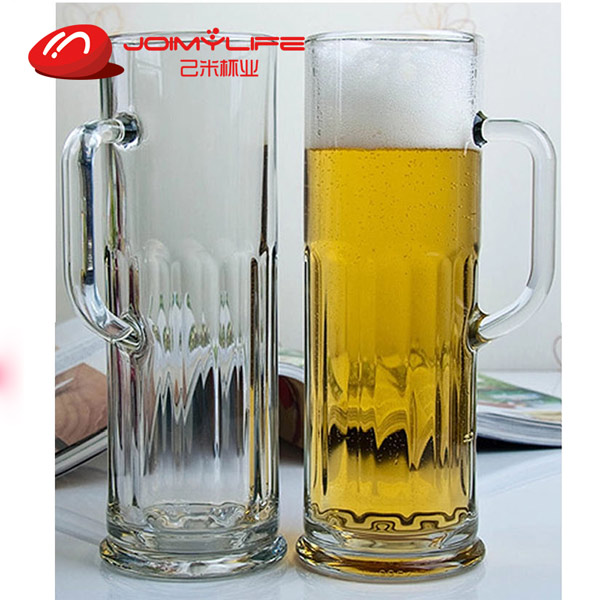 晶莹瓦楞带把扎啤杯