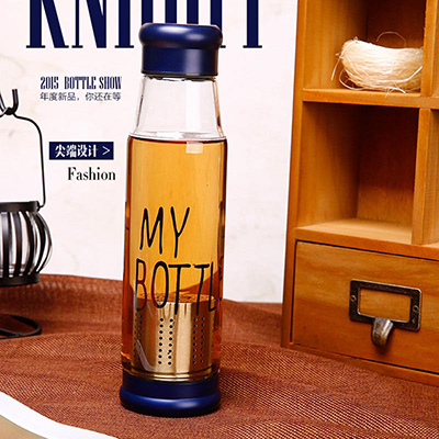 双杯盖带茶隔时尚水晶骑士杯