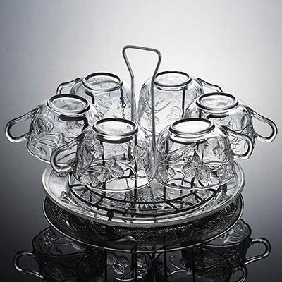 欧式钻石刻花玻璃水杯套装