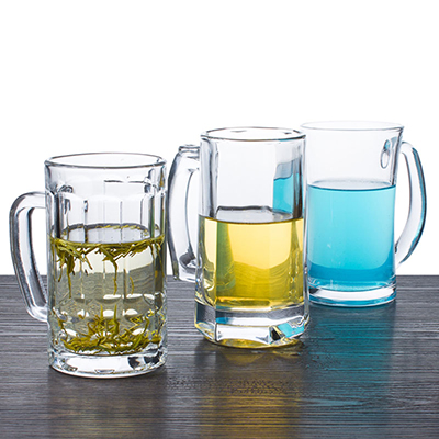 啤酒杯KTV带把扎啤杯透明玻璃杯