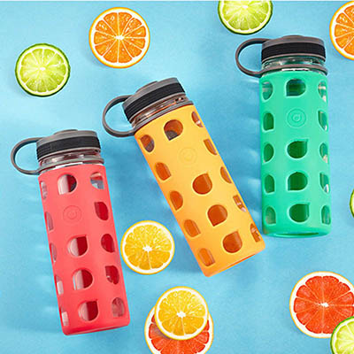 <b>便携大容量单层玻璃杯加厚防摔硅胶随手运动带</b>