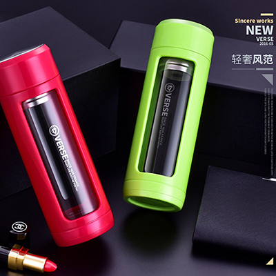 玻璃杯双层便携水杯创意带盖