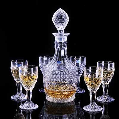 无铅水晶玻璃酒具7件套装酒杯