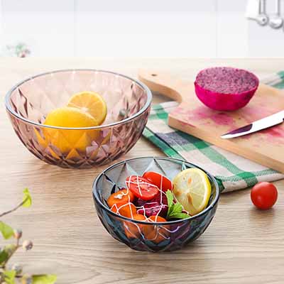浮雕玻璃碗彩色家用餐具