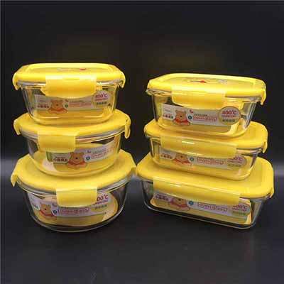 卡通系列耐热玻璃保鲜盒餐盒