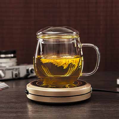 <b>加厚玻璃杯带盖过滤花茶杯</b>