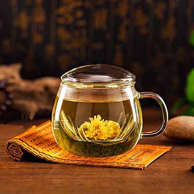 耐热玻璃杯透明带盖过滤花茶杯