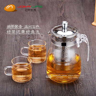 2019年8月   飘逸玻璃过滤茶壶茶杯礼品定做
