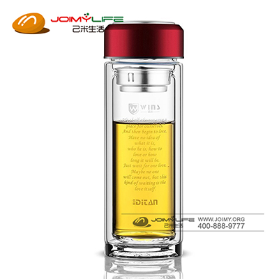 卡西菲礼品玻璃杯 高档双层水晶耐热玻璃办公杯定制