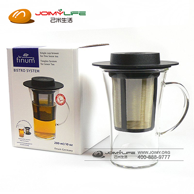 过滤式带盖耐热玻璃泡茶杯 定制带过滤网 