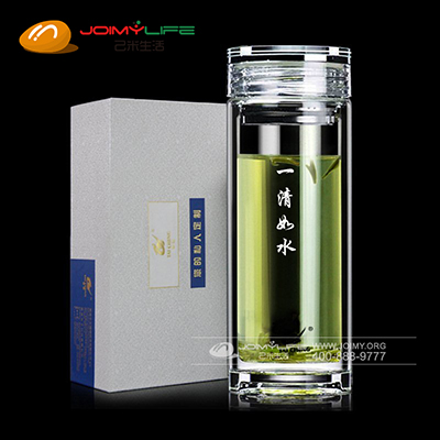 泰澄双层玻璃杯子 男士商务玻璃保温杯定制