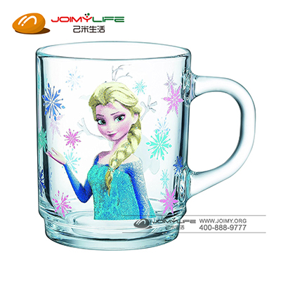 冰雪奇缘马克杯 透明玻璃杯定制