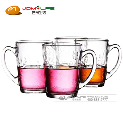 乐美雅浮雕玻璃把杯 玻璃杯茶杯定制
