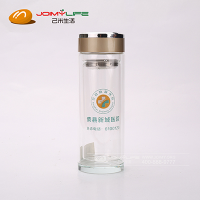 荣县新城医院 双层玻璃简约大方水杯定制