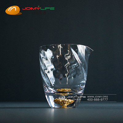 台湾耐热水晶玻璃公道杯 描金手工大号分茶器定制