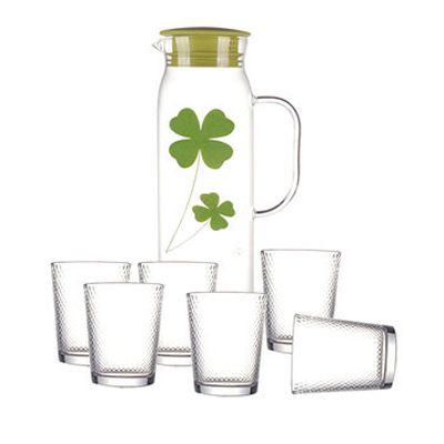 杯子套装 客厅家用钢化玻璃 创意北欧风格加厚耐热水杯水壶