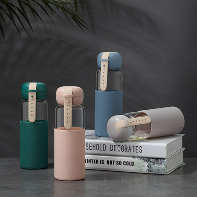 简约耐热防烫玻璃杯小清新水杯便携花茶杯子 男