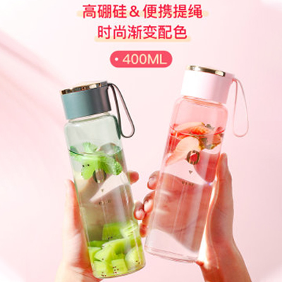 创意个性潮流网红玻璃水杯子 简约清新森系韩国少女可爱ins高颜值玻璃杯