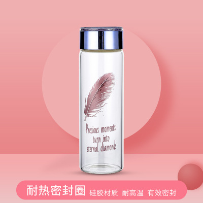 定制logo创意水晶钻面玻璃杯高硼硅透明印字商务开业礼品水杯批发