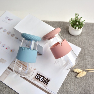 新款时尚便捷玻璃杯  广告定制礼品杯果汁杯