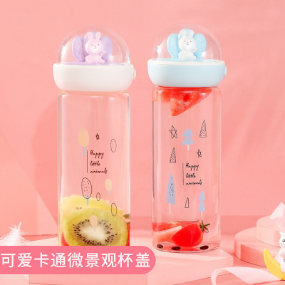 环保玻璃杯工厂直销 印花泡茶杯活动促销 广告卡通景观玻璃水杯厂家定制