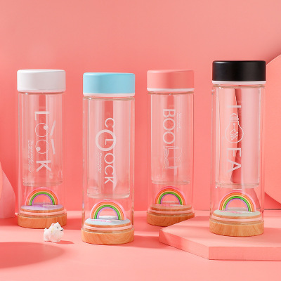 创意双层底部景观玻璃杯定制 家居花茶杯批发 高硼硅玻璃水杯定做现货