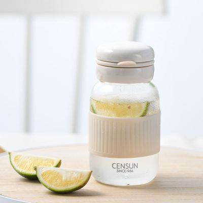 玻璃水杯女 中学生韩版创意个性杯子 便携随手杯可爱茶杯