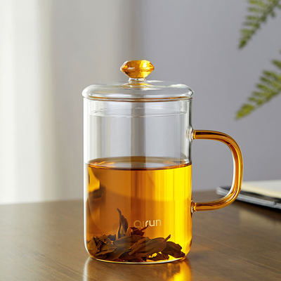 透明带把玻璃杯耐热办公杯 泡茶会议杯厂家