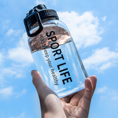 超大容量带吸管耐热玻璃水杯 男女便携1000ml杯子