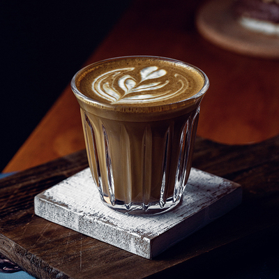 透明玻璃杯 拿铁咖啡杯耐高温防烫单品杯定制