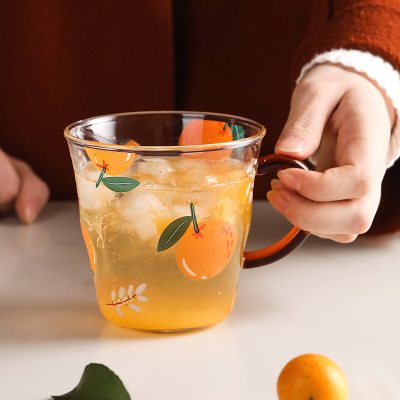 高硼硅玻璃手把杯 马克杯子创意可爱 喝水家用果汁咖啡牛奶杯