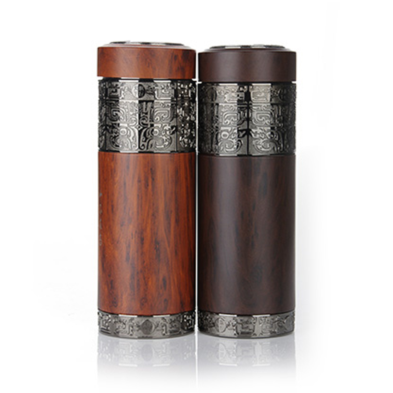 紫砂高档木纹保温杯 团体定制