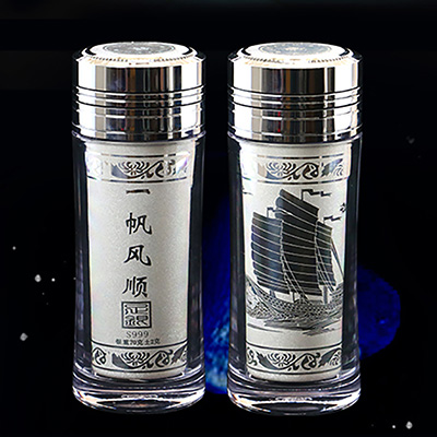 999纯银杯保健杯保温杯纯银内胆银水杯子男女士