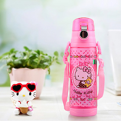 hello kitty塑料杯子儿童弹盖直饮水杯学生运动随手