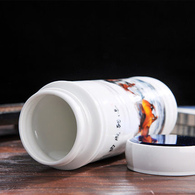 景德镇隔热双层全陶瓷内胆保温杯