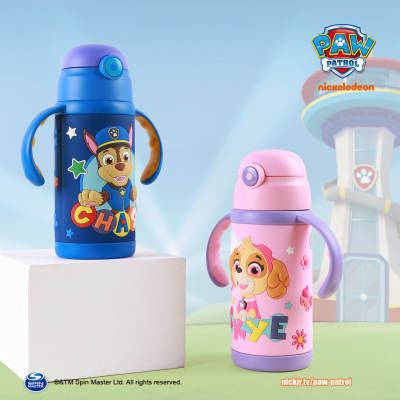 儿童创意卡通水杯定制 儿童吸管316保温杯批发 宝宝两用弹跳盖学饮水杯