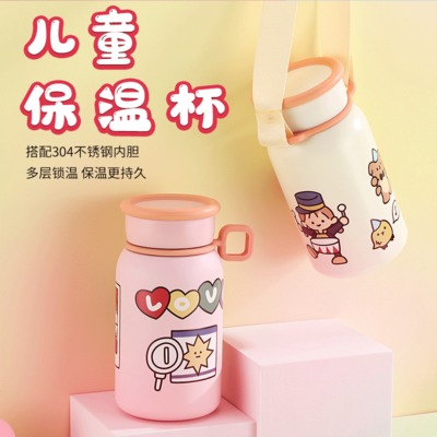 真空学生水杯保温杯定制logo 304不锈钢卡通儿童保温杯厂家直销