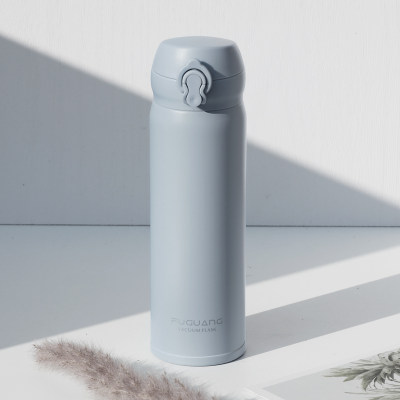 弹跳盖保温杯女 简约水杯子304 学生大容量便携不