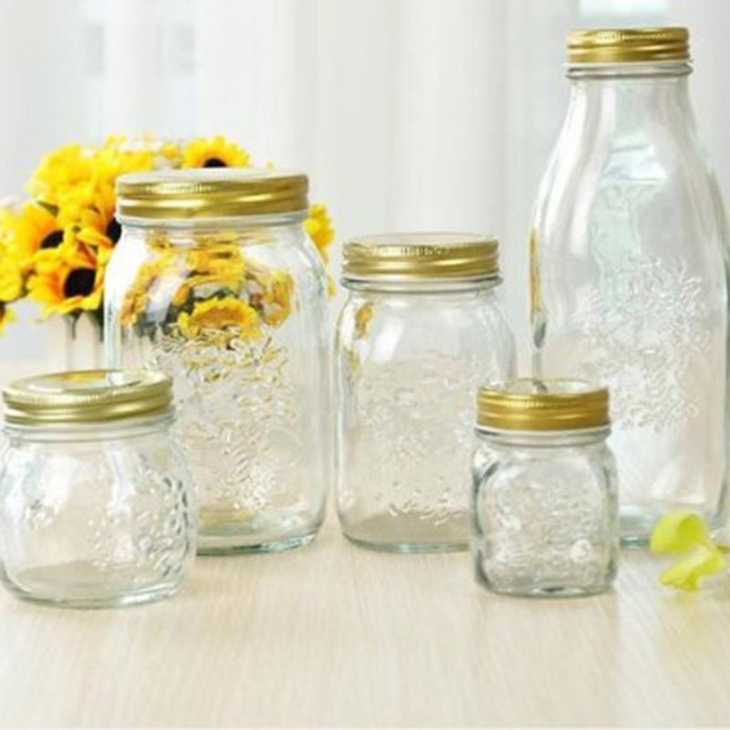 家居用品雕花透明玻璃瓶密封