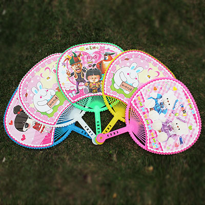 卡通双面加厚扇子