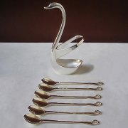 创意时尚高档金属天鹅水果叉