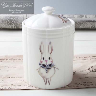 骨瓷材质-可爱动物密封罐