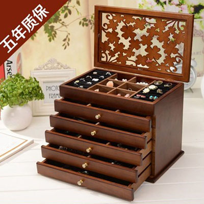 欧式实木质首饰盒化妆盒首饰收纳盒饰品盒公主