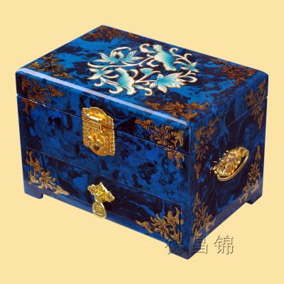 平遥推光漆器纯手工木制首饰盒木质收纳盒嫁妆