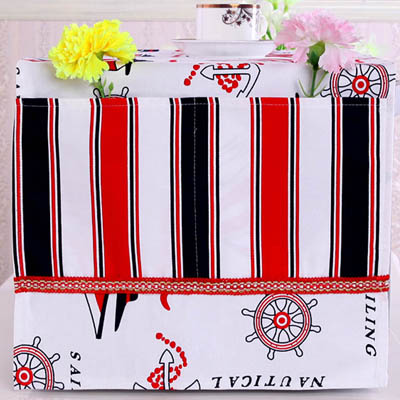 棉麻红帆船微波炉罩烤箱罩两侧口袋专用微波炉