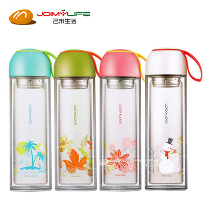 乐扣乐扣玻璃杯 便携水杯随手杯定制