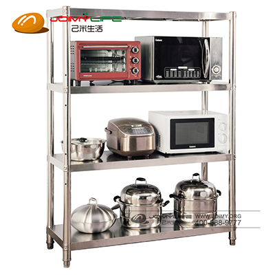 厨房置物架4层不锈钢落地多层微波炉烤箱架子定制