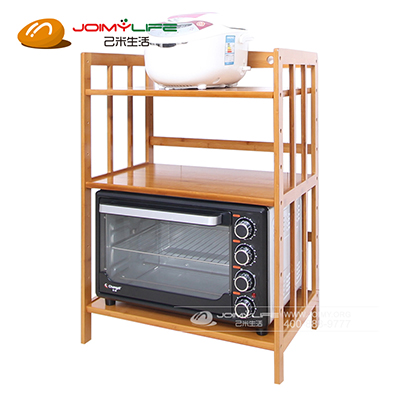 楠竹厨房置物架微波炉烤箱收纳架定制