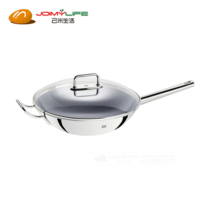 双立人不锈钢中式不粘炒锅定制（带玻璃盖）