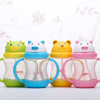 吸管卡通水杯带盖